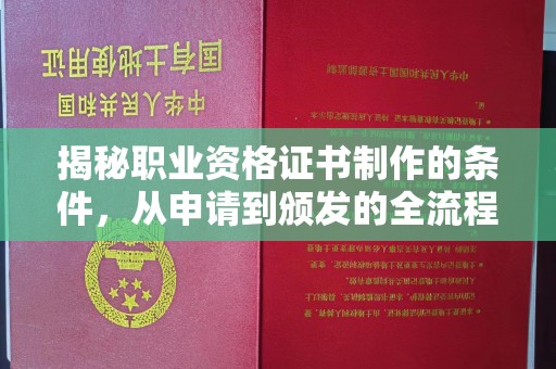 芎林揭秘职业资格证书制作的条件，从申请到颁发的全流程解析